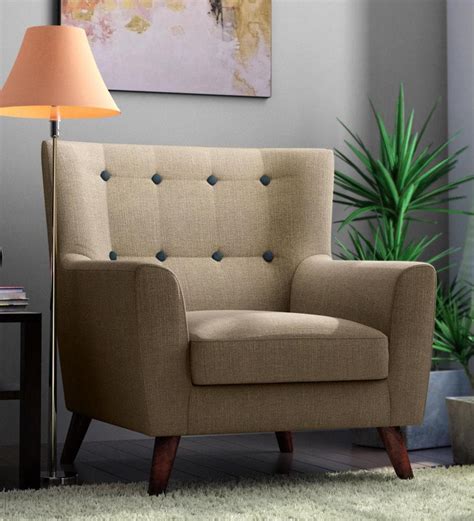 Buy Havana 1 Seater Sofa In Ecru Colour Casacraft By Pepperfry Online