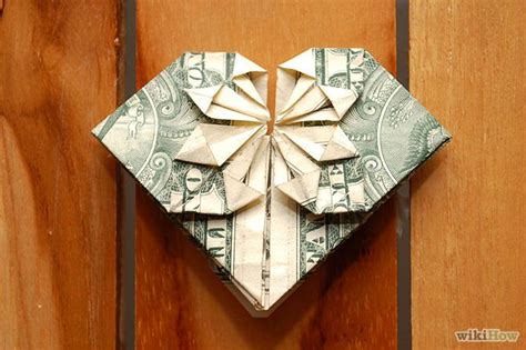 How To Fold A Dollar Into A Heart Money Origami Folding Money