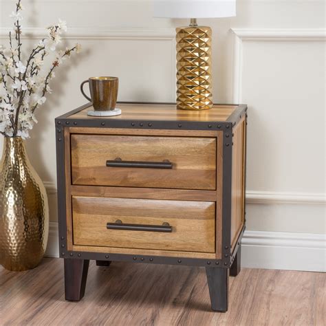 Magnus Wood Two Drawer End Table