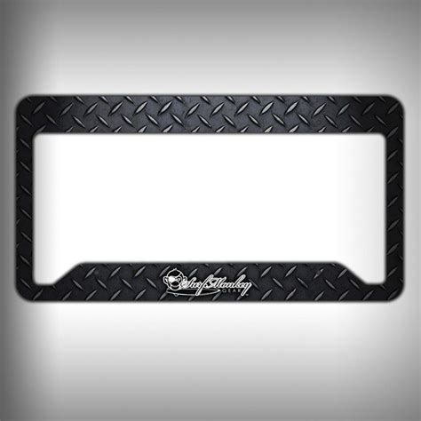 Dark Diamond Plate Custom Licence Plate Frame Holder Personalized Car