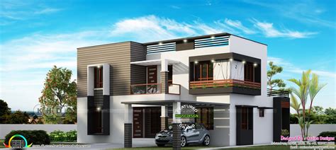 Design provided by vinod pulickal, square drive living spaces, cochin, kerala. 4 bedroom modern flat roof house 2600 sq-ft - Kerala home ...