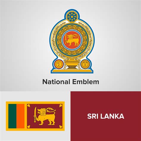 Sri Lanka National Emblem Kaart En Vlag 344273 Vectorkunst Bij Vecteezy