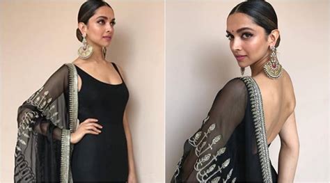 Deepika Padukone Is A Stunner In This Black Backless Sabyasachi Outfit