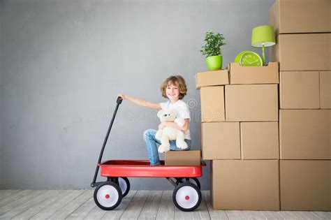 Child New Home Moving Day House Concept Stock Image Image Of Smile