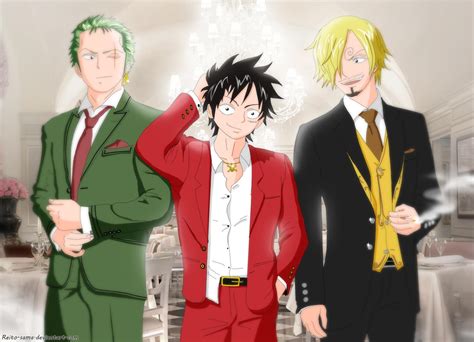 Zoro Luffy And Sanji In An Evening Party Style By Reito Sama On Deviantart