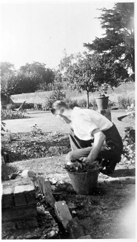 Close Up Of Harold Cook In His Garden At 5 Newland Street The History
