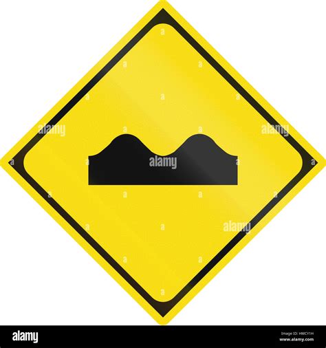 Japanese Warning Road Sign Bumpy Road Stock Photo Alamy