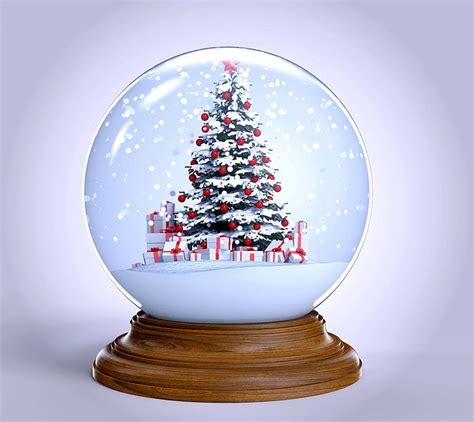 Snow Tree Ball New Year Christmas Winter Globe Cristmas Hd