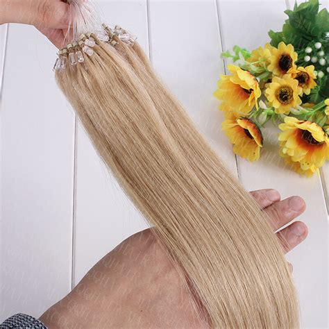 100 Remy Human Hair Extensions Loop Micro Ring Beads 7a 16 26inch