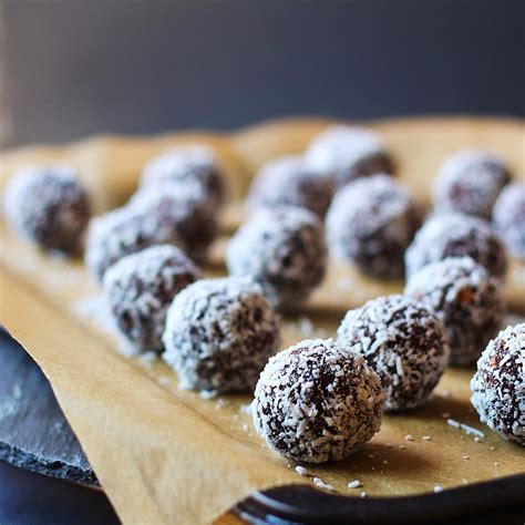 Chocolate Coconut Date Bliss Balls Food Processor Recipes Brownie