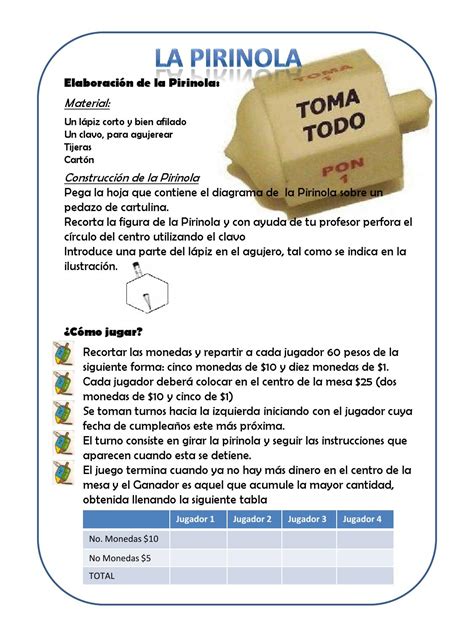 ¡descarga el juego en formato pdf! La Pirinola by Patricia Galvan - Issuu