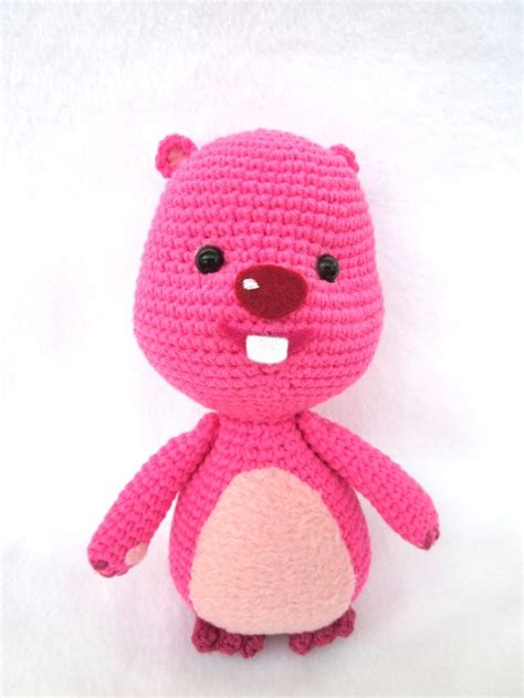 Pororo Toy Crochet Loopy Beaver Crochet Pink Beaver Little Etsy