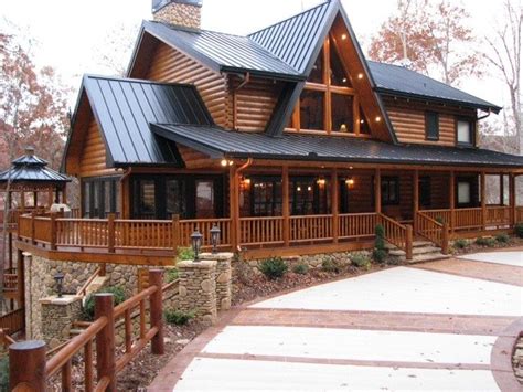 Awesome Two Story Log Cabin House Plans New Home Plans Design