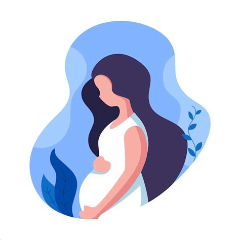 Ilustración De Diseño Plano Moderno Logo De Mujer Embarazada Vector