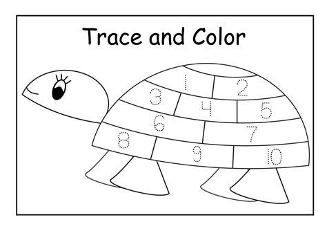 Color By Number 1 10 Worksheet Education Com Trace And Color By