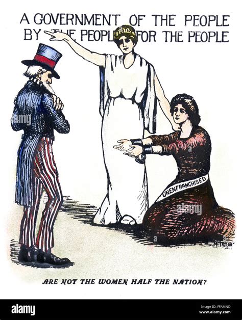 Suffrage Cartoon C1919 Nare Not Women Half The Nation American
