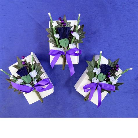 This flower had a strong symbolic meaning in the history. Silk Thistle and Heather Spray Silk Thistle and Heather Spray