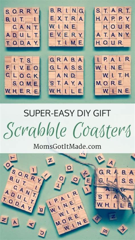 Easy Diy Scrabble Coaster T Coaster Crafts Scrabble Coasters