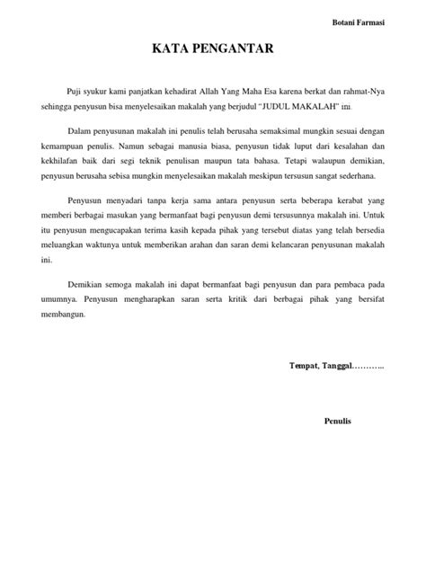 Contoh Kata Pengantar Pdf Imagesee