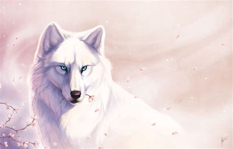 Gorgeous Digital White Wolf Lobo Blanco Arte De Lobos Anime Wolf