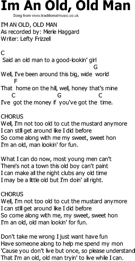 Old Country Song Lyrics With Chords Im An Old Old Man Sexiezpicz Web Porn