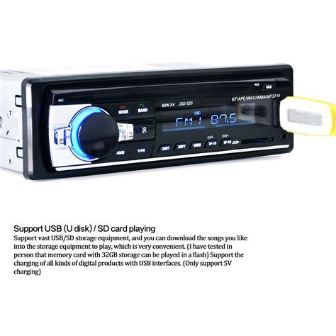 1 Din Car Audio Multifunction Bt Car Stereo Audio Player Receiver In