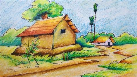Before you put pencil to paper, make sure you have these supplies on hand this tutorial shows the sketching and market drawing step by step elementary memory drawing of market youtube from i.ytimg.com. How to draw a scenery with oil pastel//easy tutorial ...
