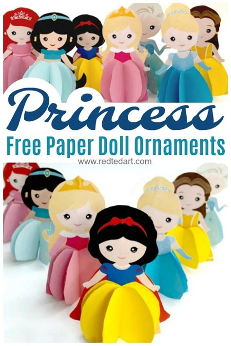 Paper Princess Doll Diy Princess Ornaments And Cards Red Ted Art