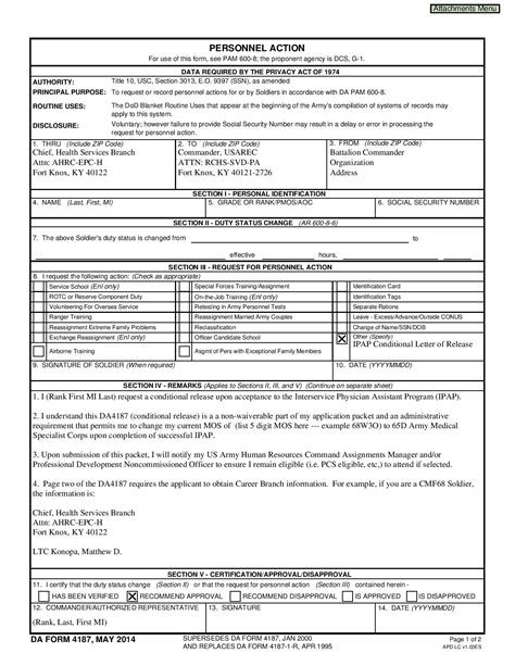Personnel Action Form Template