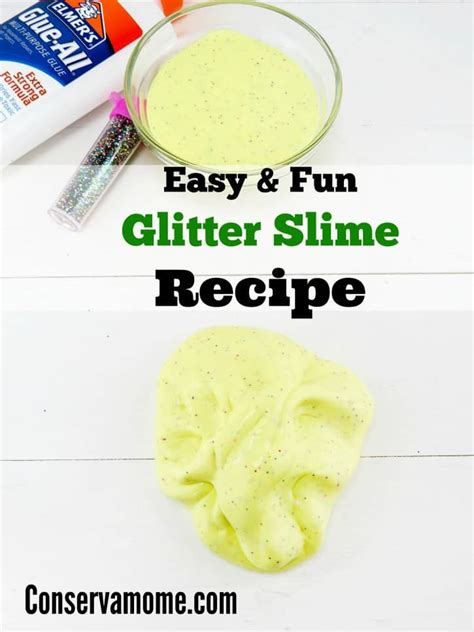Easy And Fun Glitter Slime Recipe Conservamom
