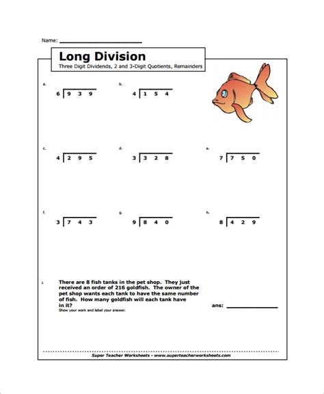 Long Division Worksheets Kuta