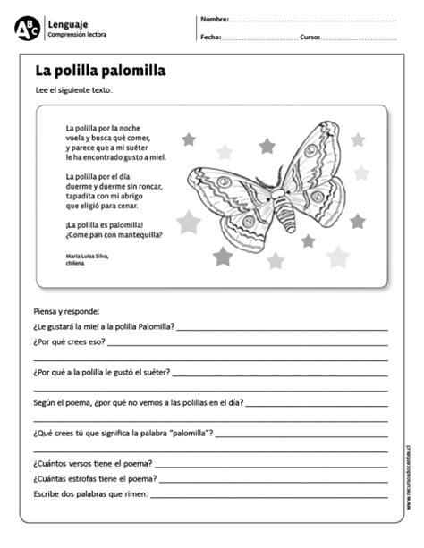 La polilla palomilla | fichas lectura | Pinterest ...