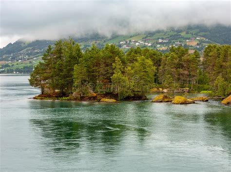 Summer Cloudy Fjord Landscape Norway Stock Photo Image Of Fjord