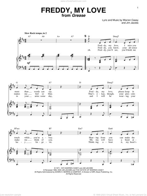 freddy my love sheet music for voice and piano pdf v2