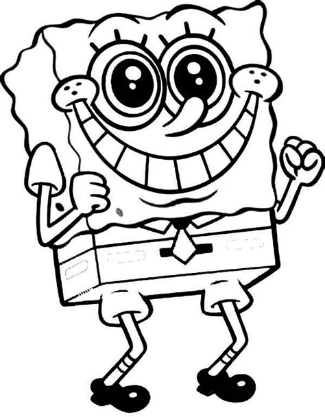 Spongebob Cant Wait To Have Some Fun Coloring Page Kids Play Color