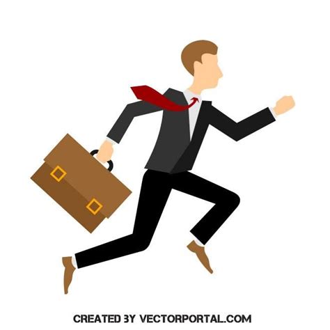 Businessman In A Hurry Vector Image Vector Free Free Vector Graphics