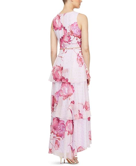 Sl Fashions Tiered Floral Print Maxi Dress Macys