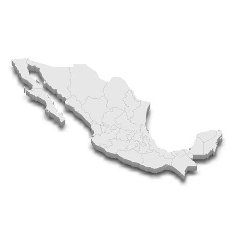 Mapa 3d Con Fronteras De Regiones Vector Premium