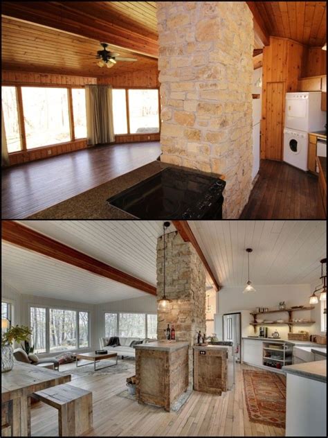 Kitchen And Living Room Before And After Modern Rustic Modern Rustic