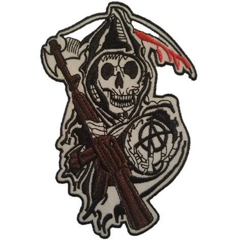 Sons Of Anarchy Samcro Reaper Logo Crest Iron On Patch Brand New Sew On