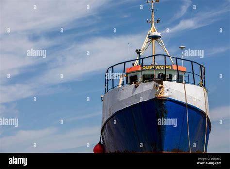 Trawler Boat In Dry Dock At Grimsby Docks Uk Fishing Stock Photo Alamy