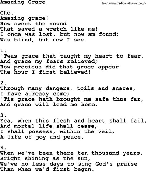 Amazing Grace Lyrics Printable Pdf Printable Word Searches