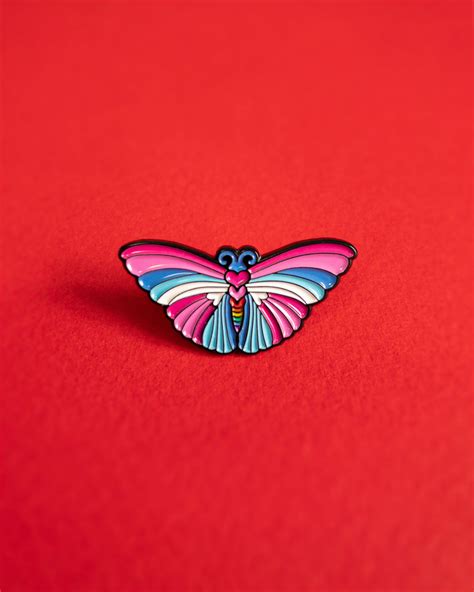 The “trans Butterfly” Enamel Pin Is A Subtle Trans Pride Pin That Helps Add A Touch Of Pride To