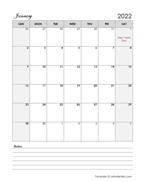 2022 Uk Calendar Template Large Boxes Free Printable Templates