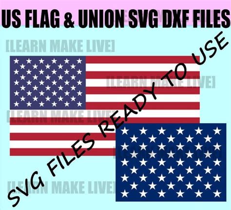 American Flag Bundle Us American Flag And Union Svg And Dxf Etsy