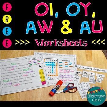 Digraphs are two letters that create a single sound, such as the sh sound in sheep. Vowel Digraph (oy, oi, aw, au) Worksheets | Vowel digraphs ...
