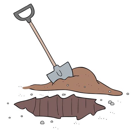 Cartoon Vector Illustration Of Shovel And Dig Soil 2392510 Vector Art