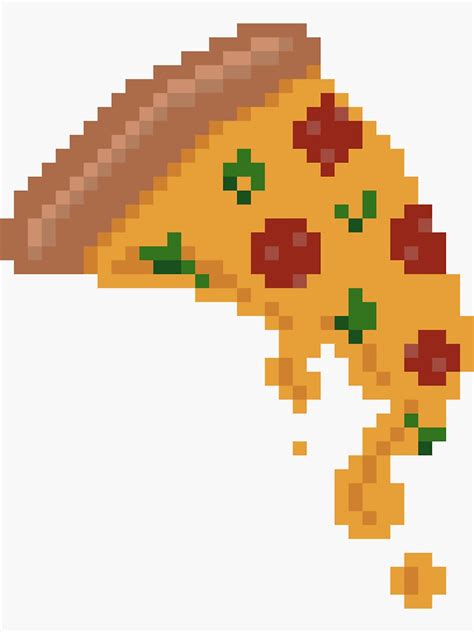 Pixel Art Pizza Slice Sticker By Xenlith Redbubble