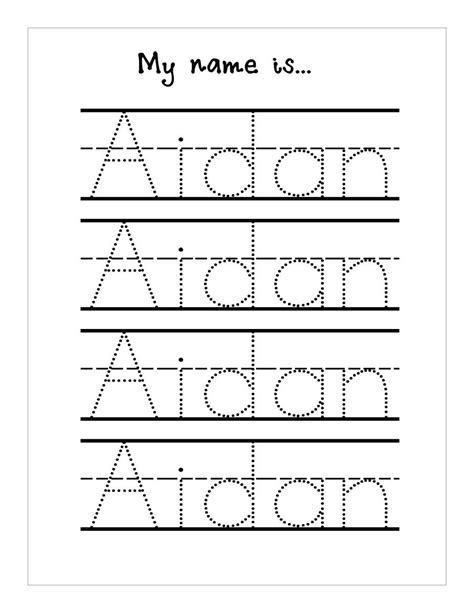 Print activities tracing letters names