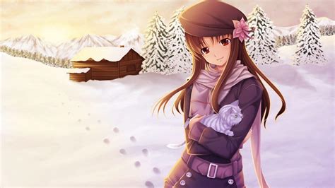 Winter Anime Girl Wallpapers Top Free Winter Anime Girl Backgrounds Wallpaperaccess